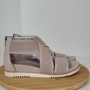 Eileen Fisher Kitts Recycled Stretch Knit Ankle Strap Sandal Blush Size 9